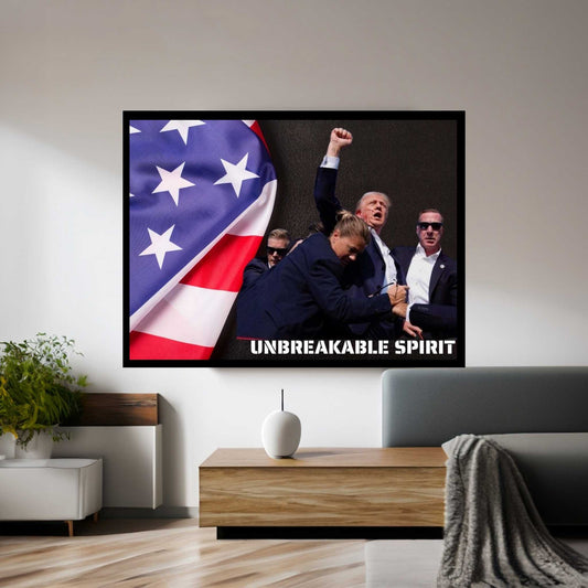 Trump Assassination, Patriotic Moment Canvas, American Flag Scene, Inspirational Wall Decor, Political Canvas Wall Art