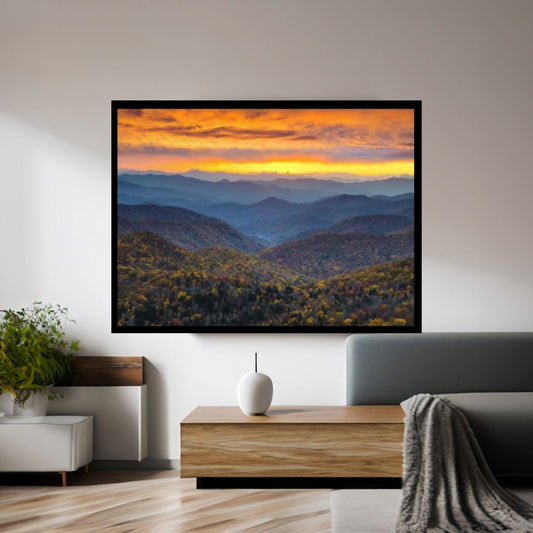 Blue Ridge Parkway Mountains Canvas Wall Art, North Carolina Print Wall Art - Y Canvas