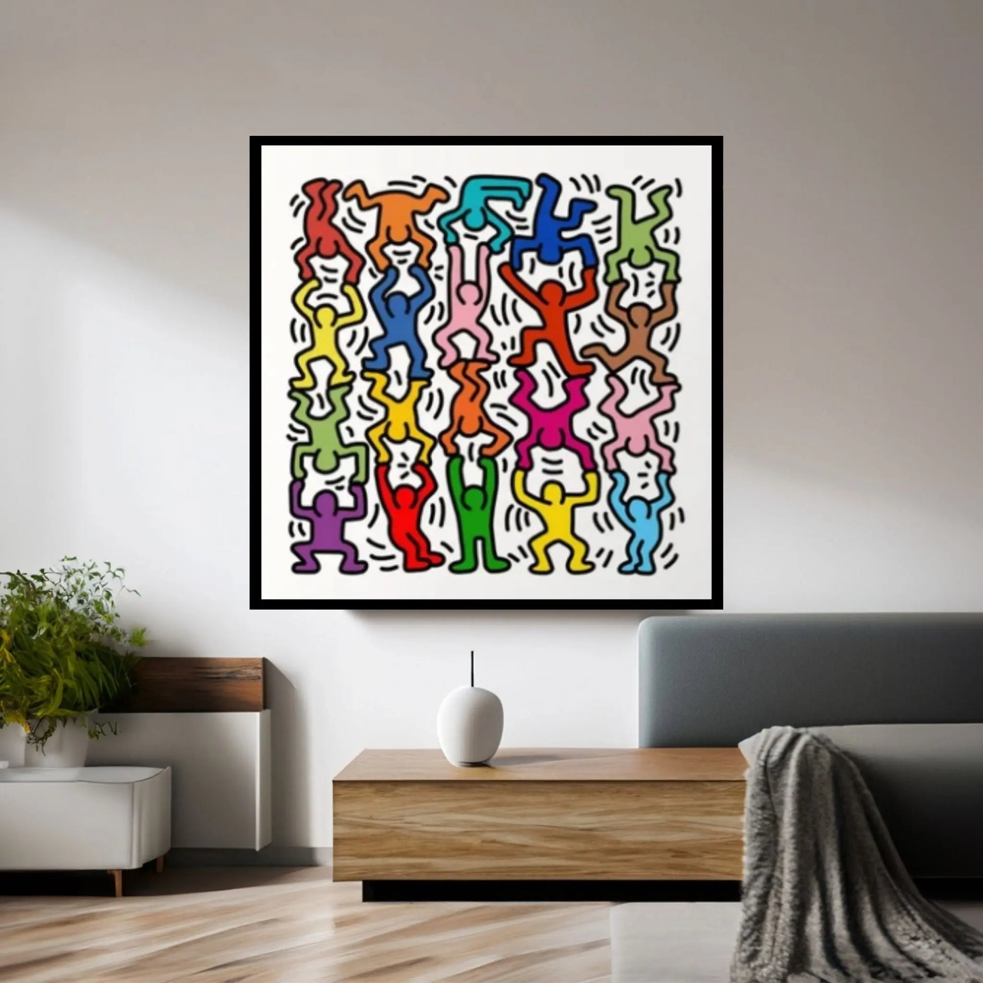 Keith Haring Artwork, Street Art Print, Keith Haring Painting - Y Canvas