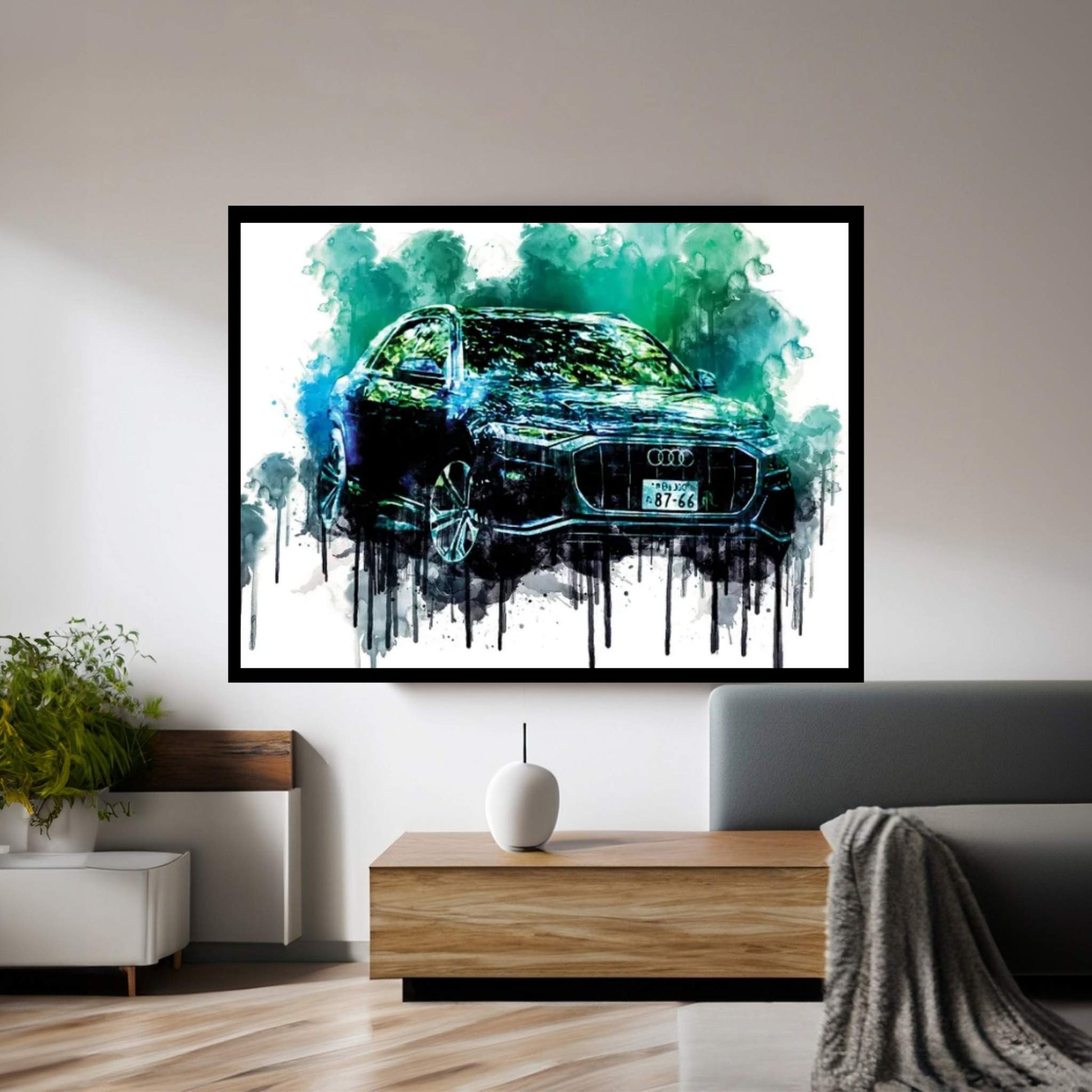 Audi Q8 55 TFSI Quattro S Line 2019 Canvas Wall Art - Y Canvas