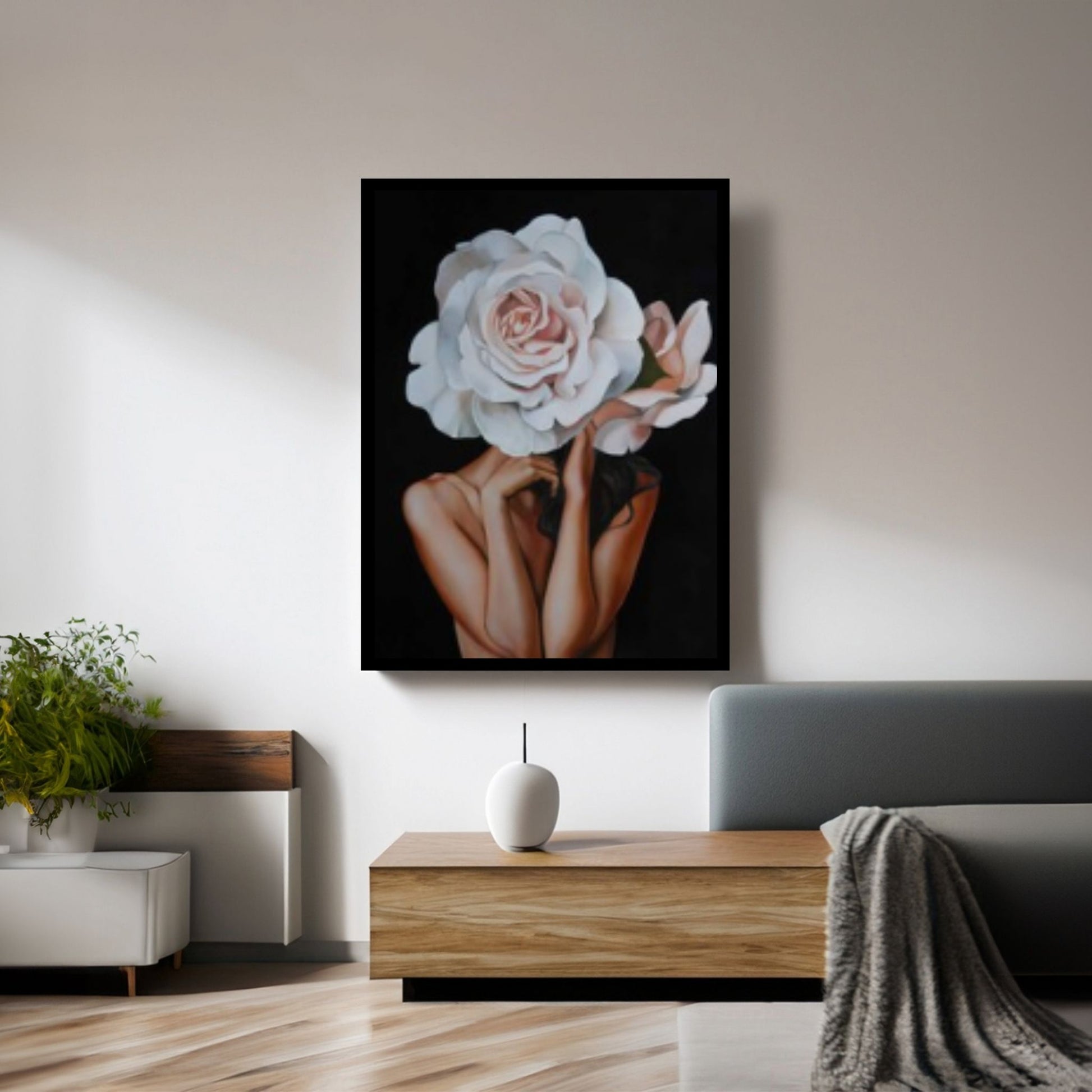 Floral Female Head Canvas Art, Heavenly Perfection Canvas, Roses and Woman, Woman Floral Art - Y Canvas