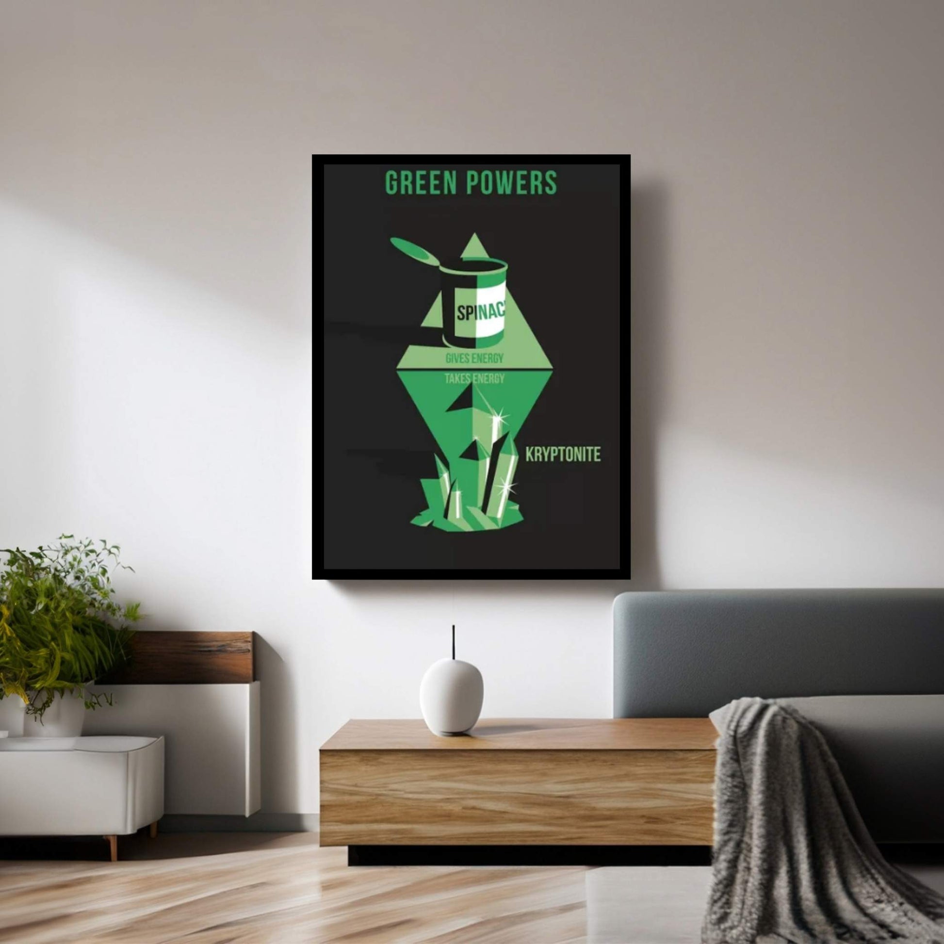 Green Powers Canvas Wall Art - Y Canvas