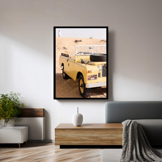 Dubai UAE - Land Rover Vintage Canvas Wall Art - Y Canvas