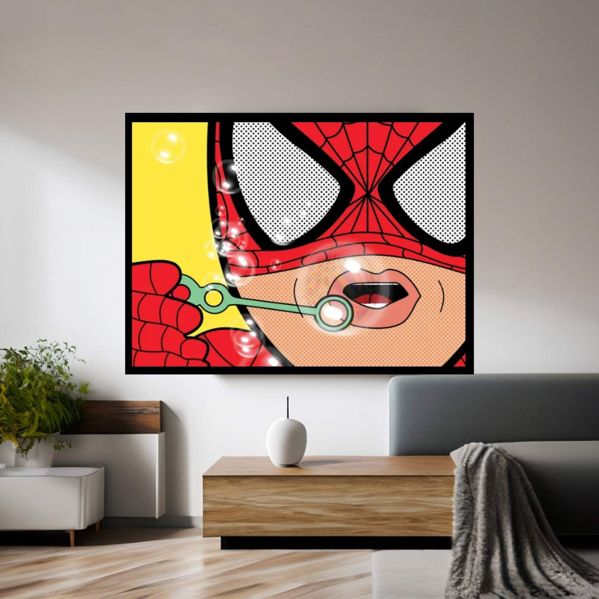 Spidey Bubbles Canvas Wall Art - Y Canvas