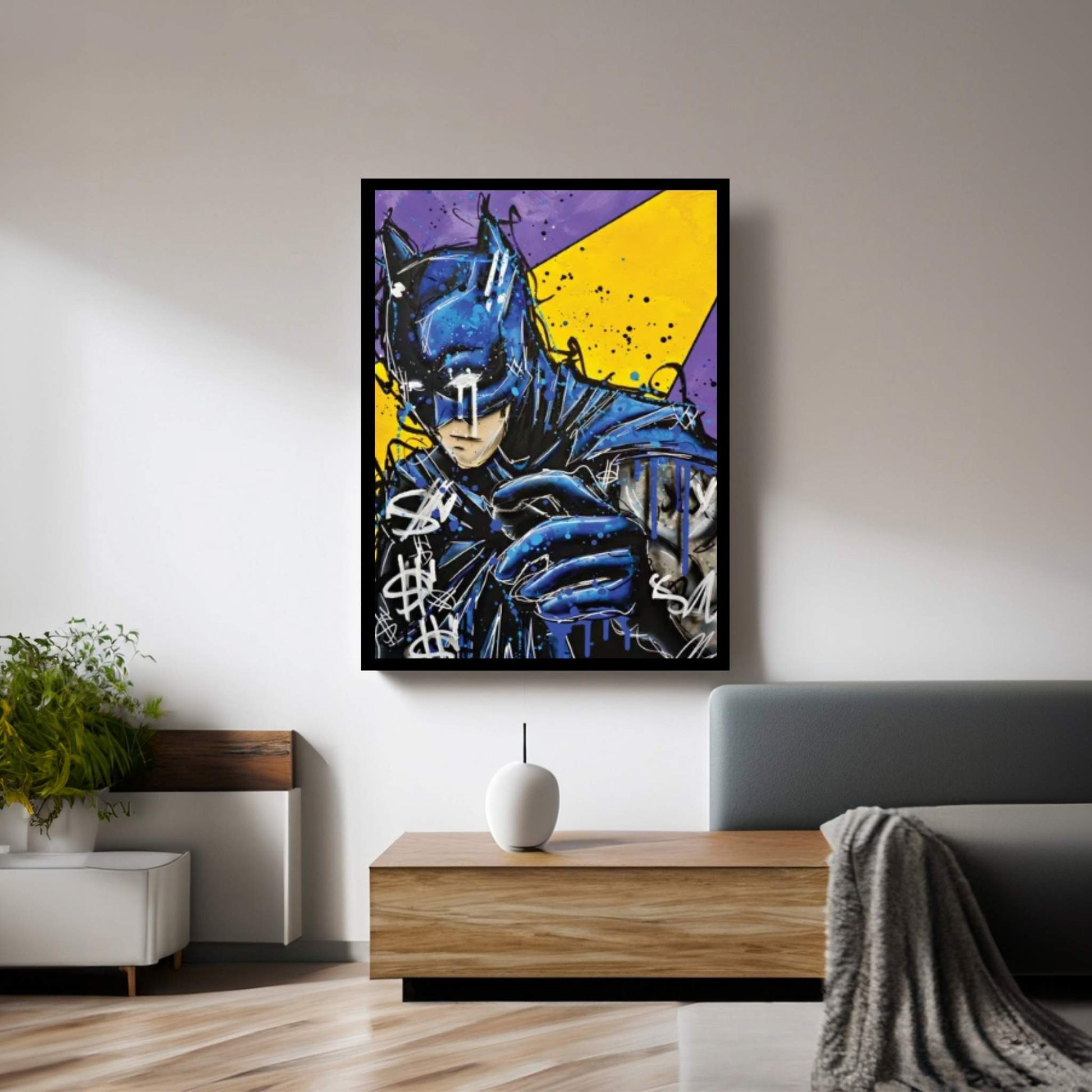 Retro Batsy Canvas Wall Art - Y Canvas