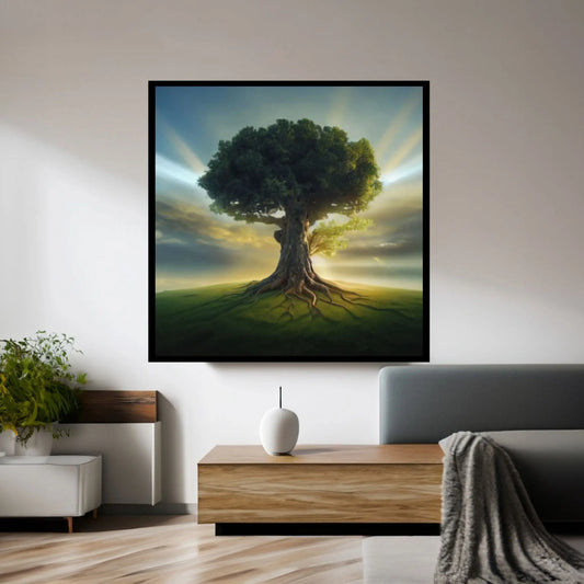 Landscape Tree On Canvas Print Wall Art Abstract Oil Tree Artwork Contemporary Tree Art Modern Tree Paintings - Y Canvas