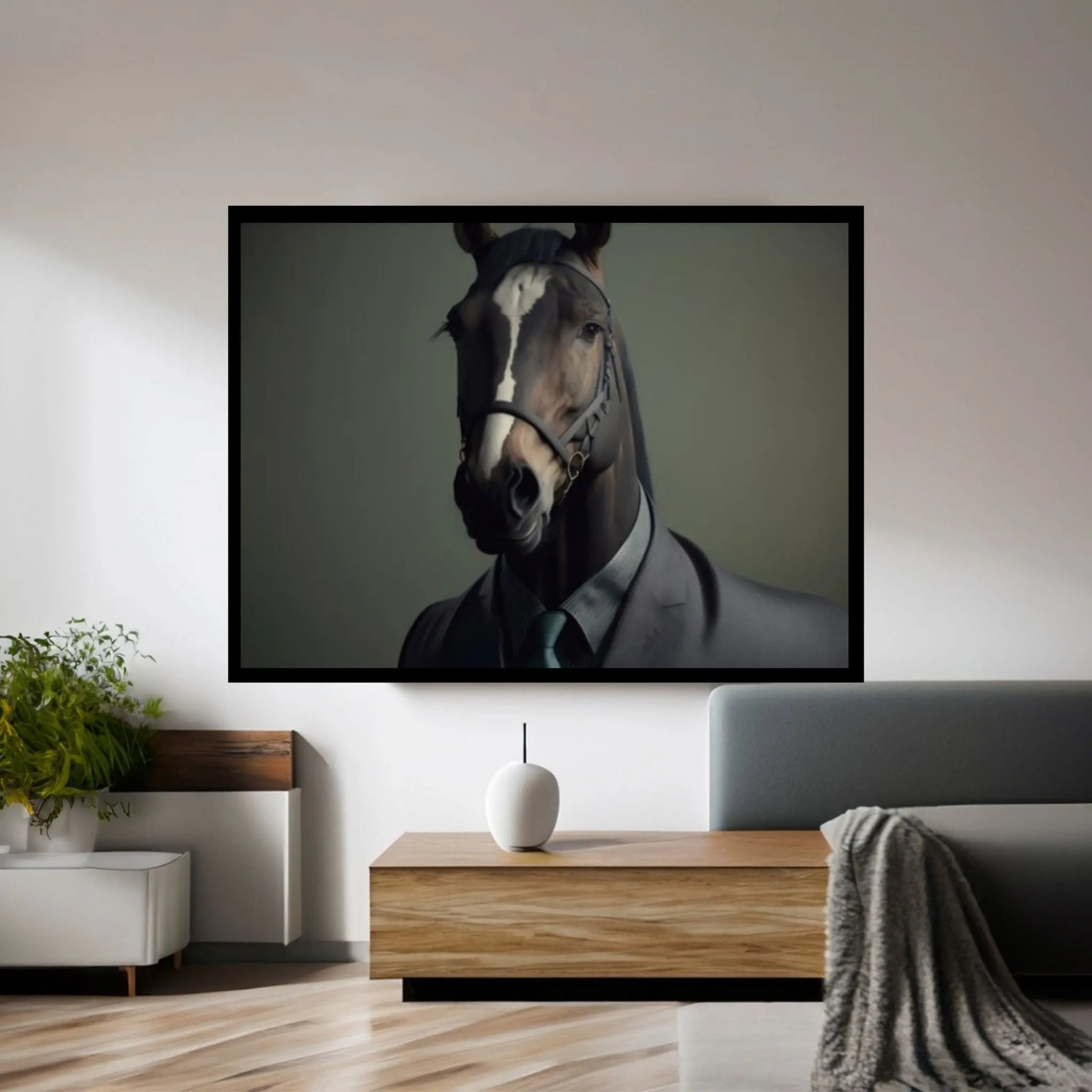 Large Black Horse Print Poster Canvas Art Animal Art Horse Wall Art Horse Wall Decor Animal Painting Horse Canvas Wall Art Horse Print - Y Canvas