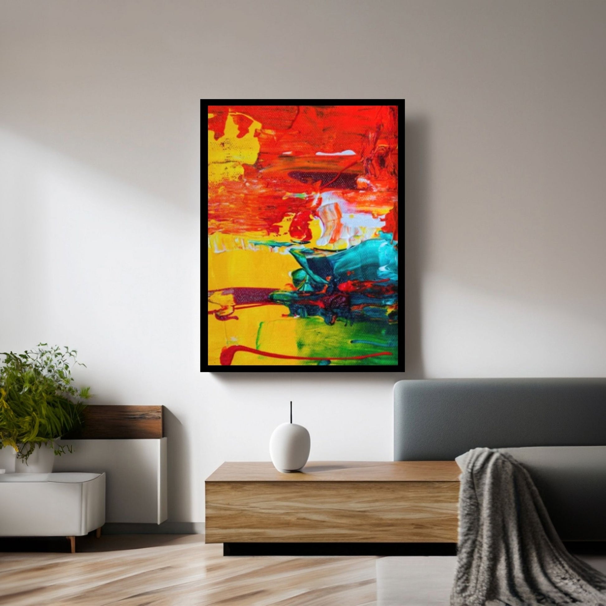 Abstract Painting Canvas, Original Oil Painting Effect Art, Original Minimalist Painting - Y Canvas