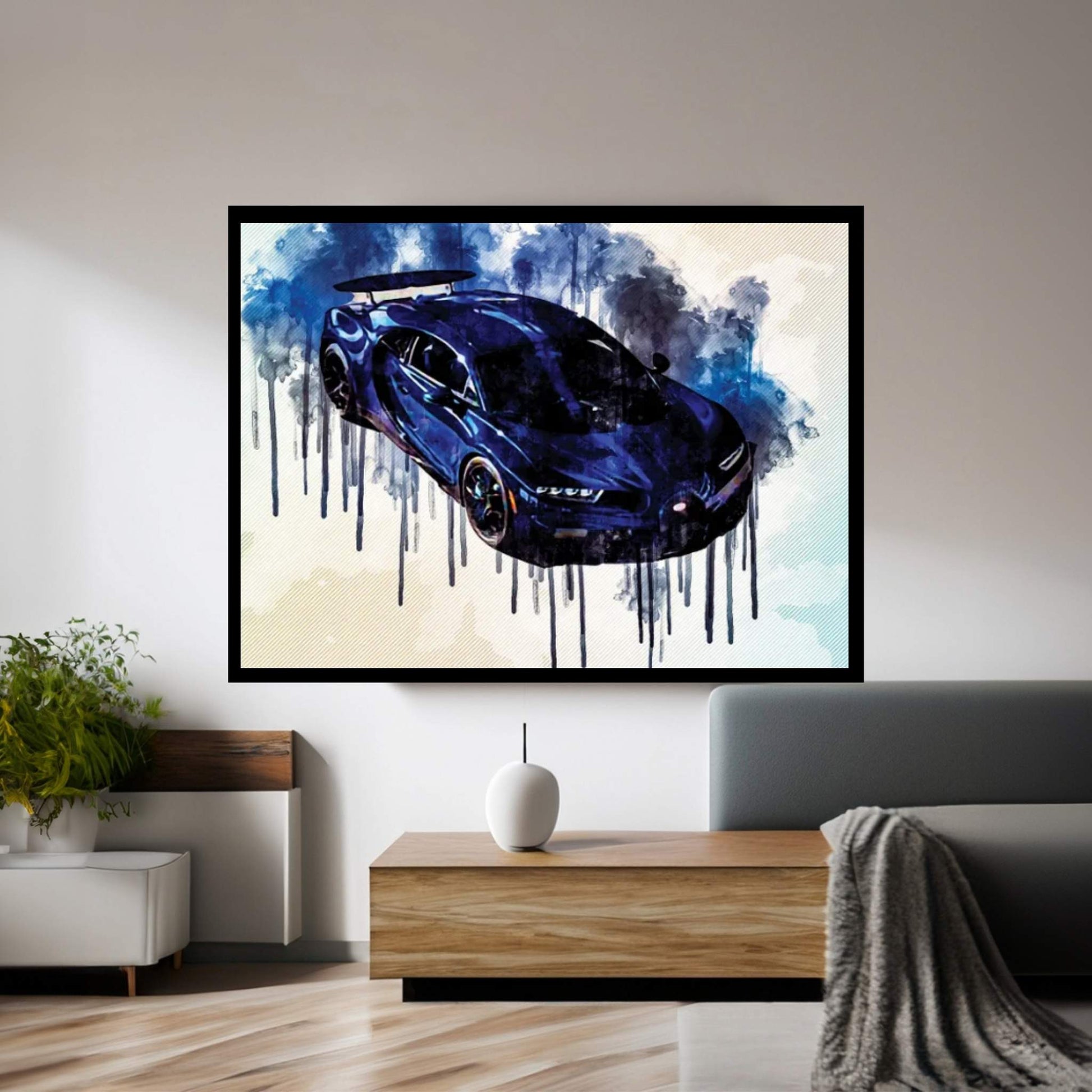 2021 Bugatti Chiron Pur Sport Blue Hypercar Exterior Canvas Wall Art - Y Canvas