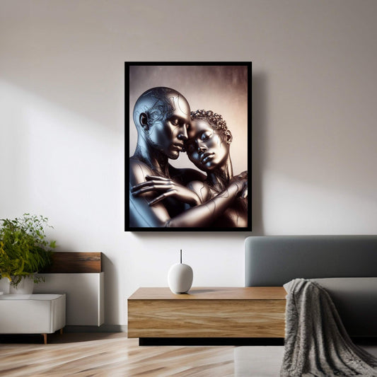 Metalic Love Couple Canvas Wall Art - Y Canvas