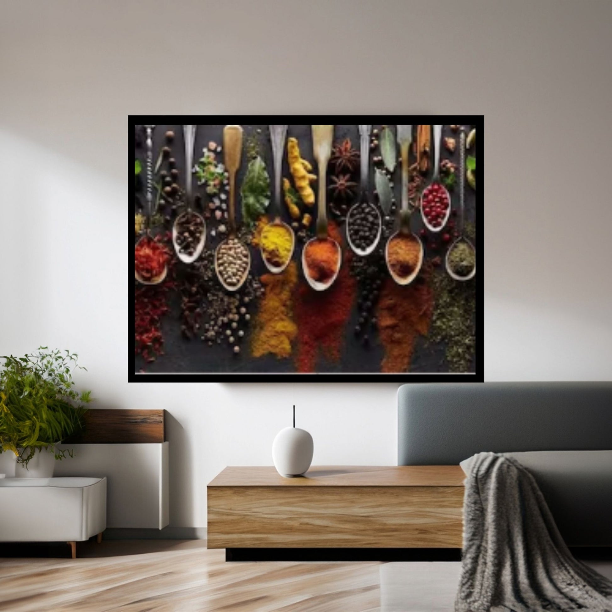 Herbs and Spices Wall Art Posters, Kitchen Theme Decorative Canvas, Still Life Art Paintings For Kitchen Room - Y Canvas