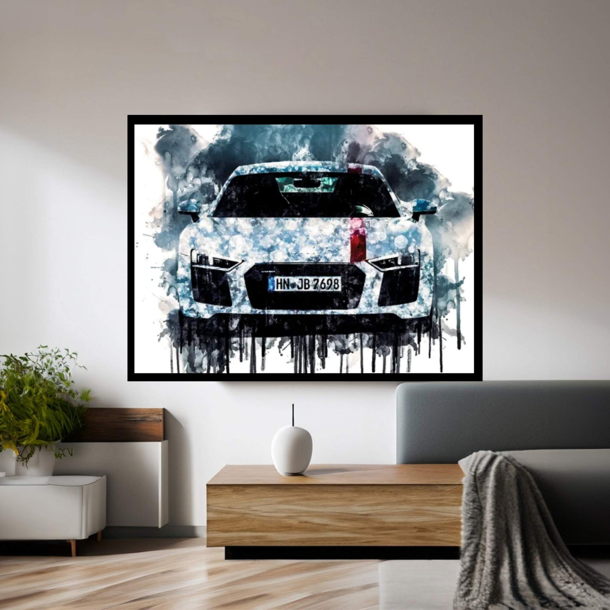 Car 2018 Audi R8 V10 RWS Canvas Wall Art - Y Canvas