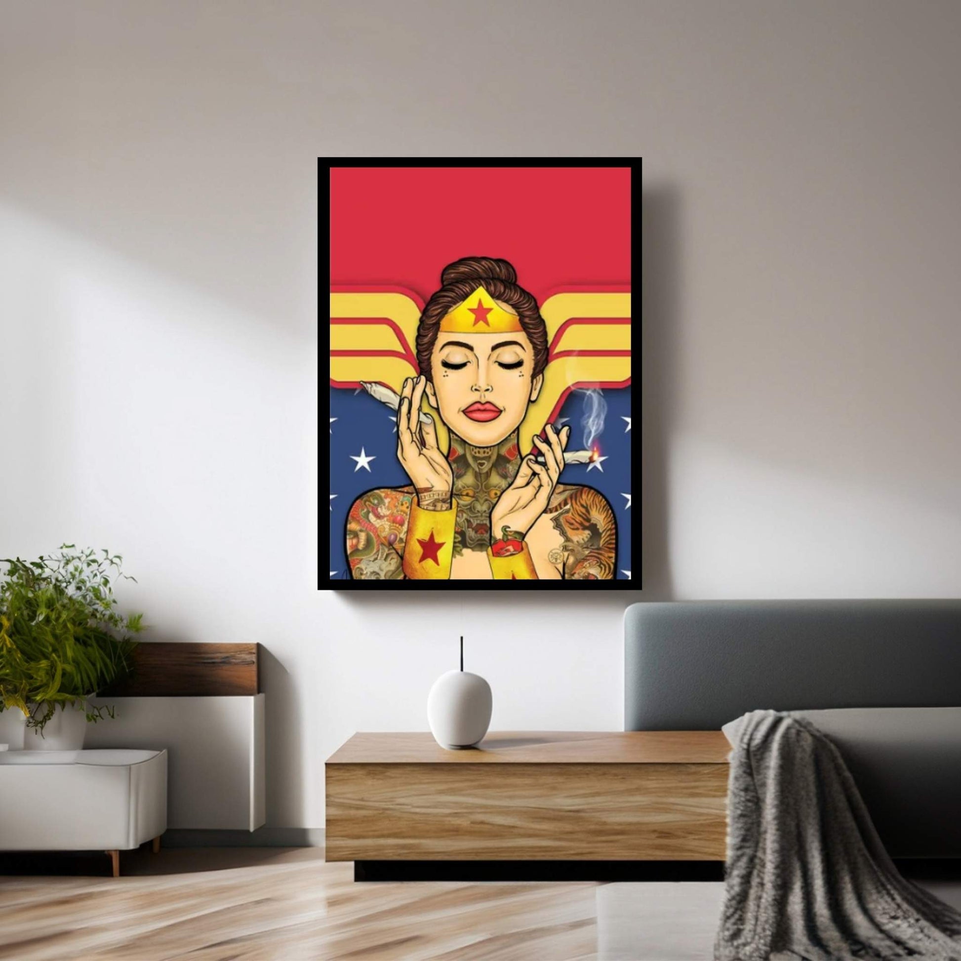 Wonder Woman Stoner Canvas Wall Art - Y Canvas