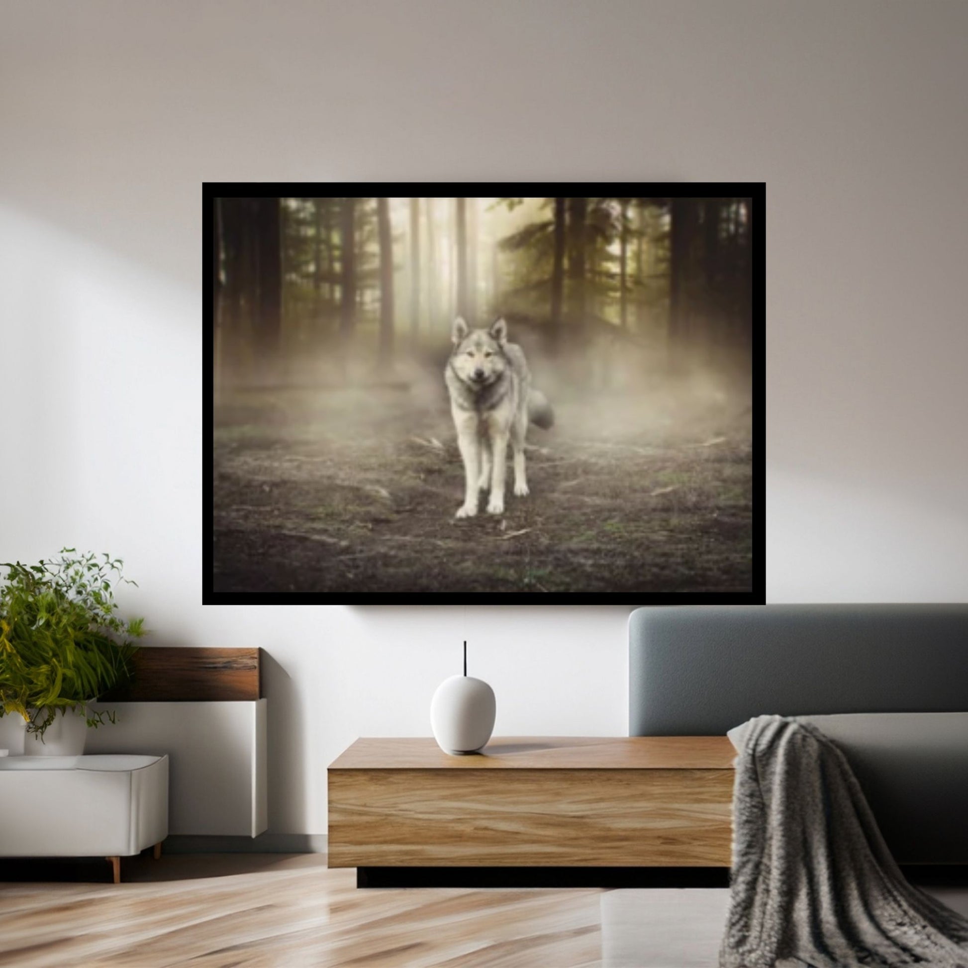 Abstract Animal Wolf Wall Art, Creative Animal Modeling Wall Art - Y Canvas