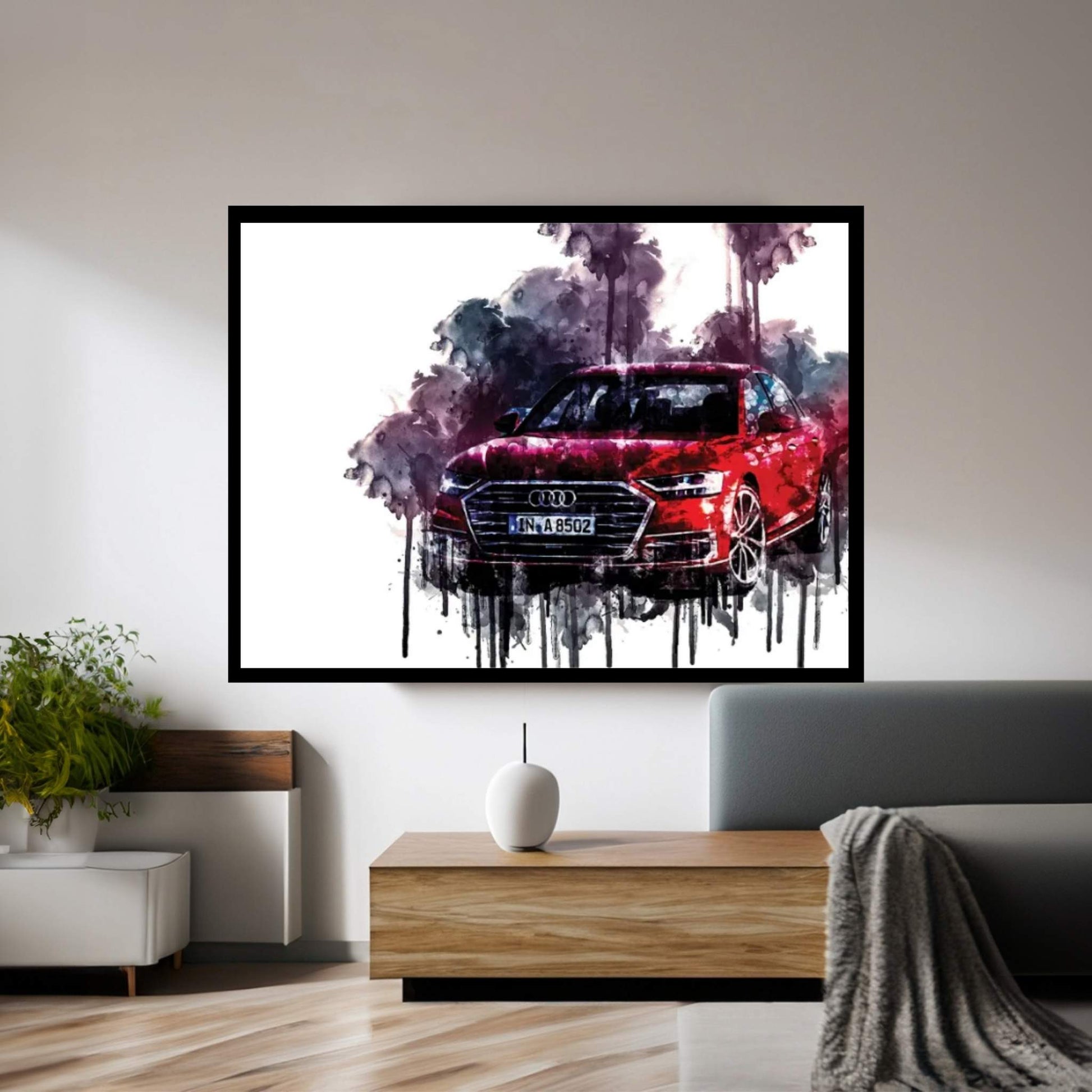 Car 2017 Audi A8 TDI Quattro Canvas Wall Art - Y Canvas