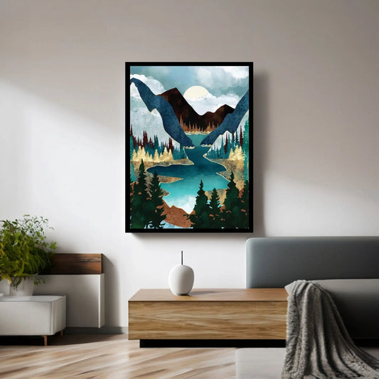 River Vista Canvas Wall Art - Y Canvas