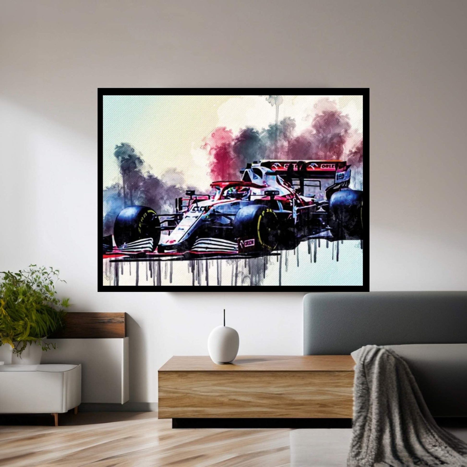 Antonio Giovinazzi Alfa Romeo Racing C41 On Track Canvas Wall Art - Y Canvas