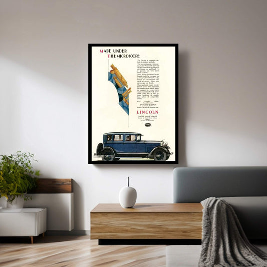 1929 Lincoln Magazine Advert Canvas Wall Art - Y Canvas