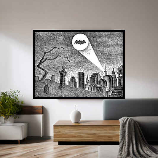 Bat-Signal Canvas Wall Art - Y Canvas