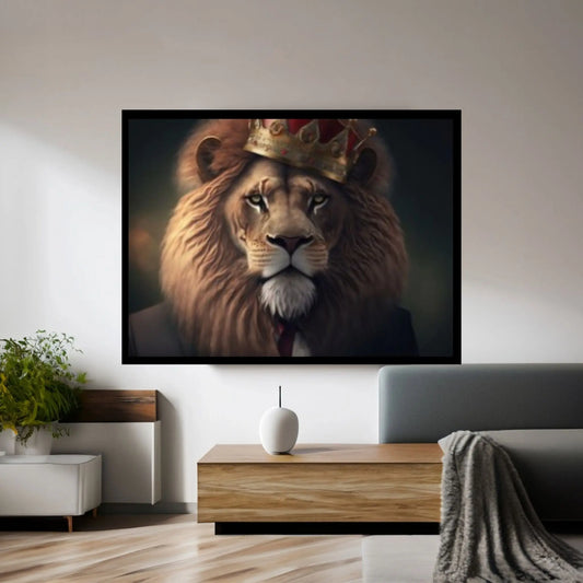 King Lion Canvas Wall Art Animal Wall Art, Canvas Wall Art,Animal wall art decor Large lion art - Y Canvas