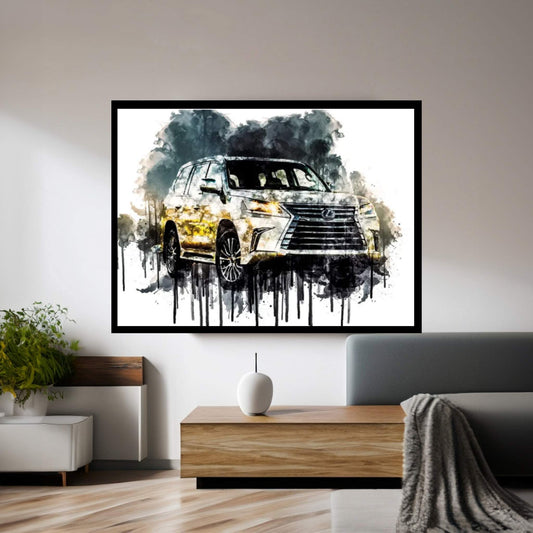 Car 2018 Lexus LX 570 Two Row Canvas Wall Art - Y Canvas