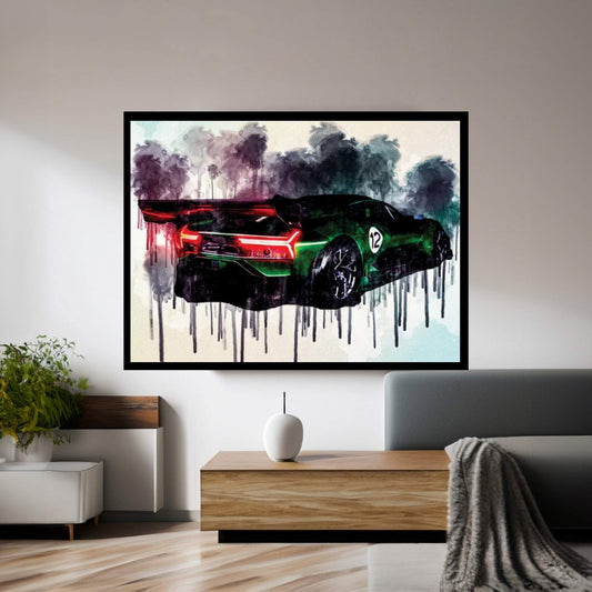 Brabham Bt62 2019 Hypercar Rear View Exterior Canvas Wall Art - Y Canvas