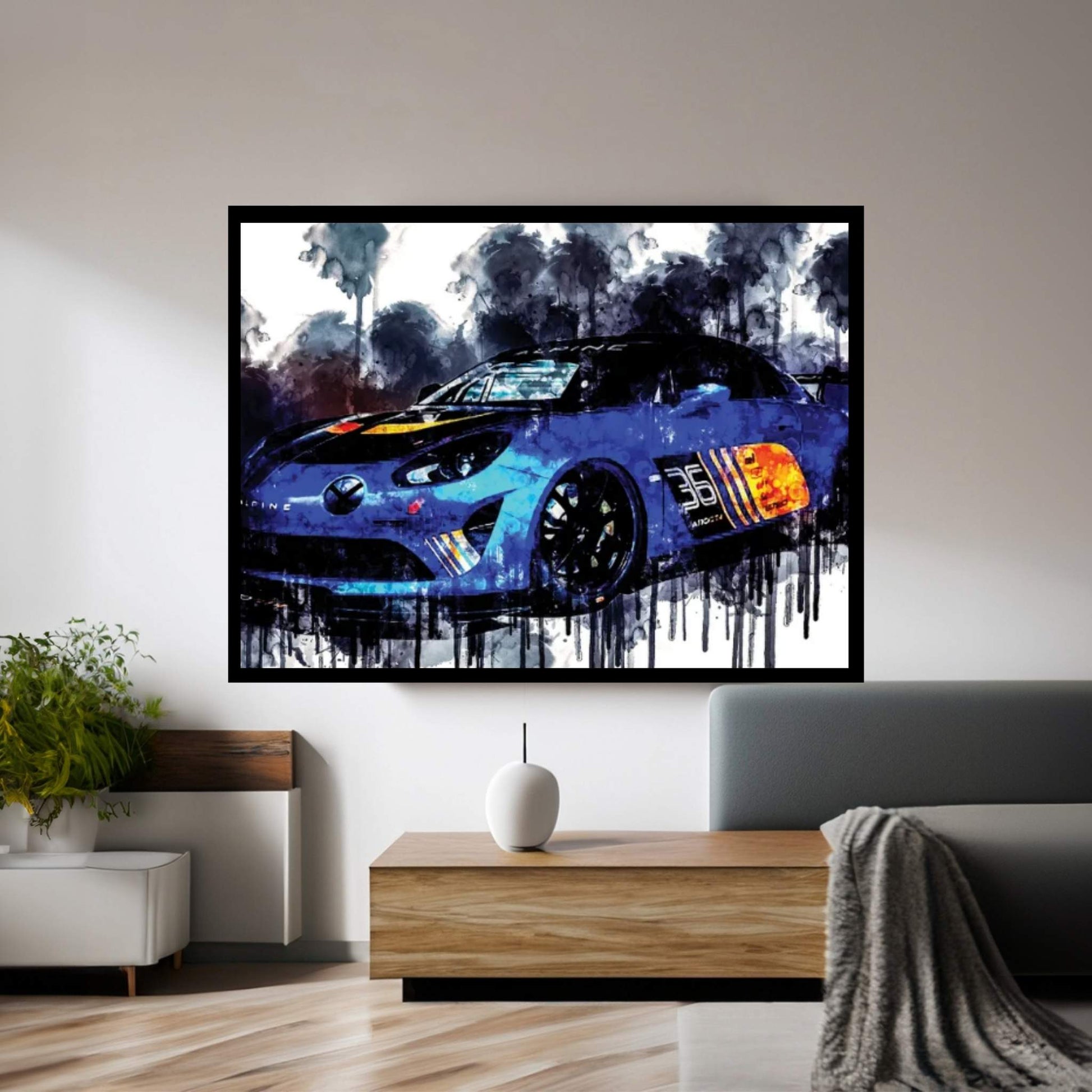 Car 2018 Alpine A110 GT4 Canvas Wall Art - Y Canvas