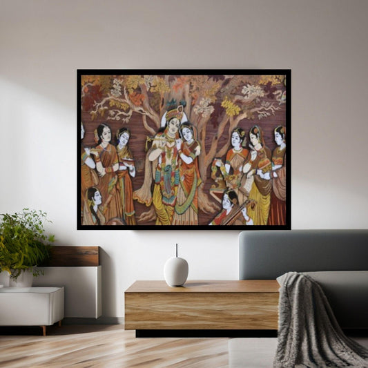 Indian Art Canvas Wall Art, Printed Picture Wall Art Decoration, Hindu Gods Indian Style Art - Y Canvas