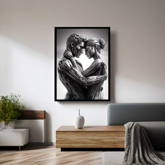 Metalic Love Couple Canvas Wall Art - Y Canvas