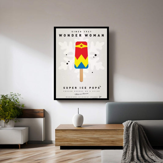 Superhero Ice Pop Wonder Woman Canvas Wall Art - Y Canvas