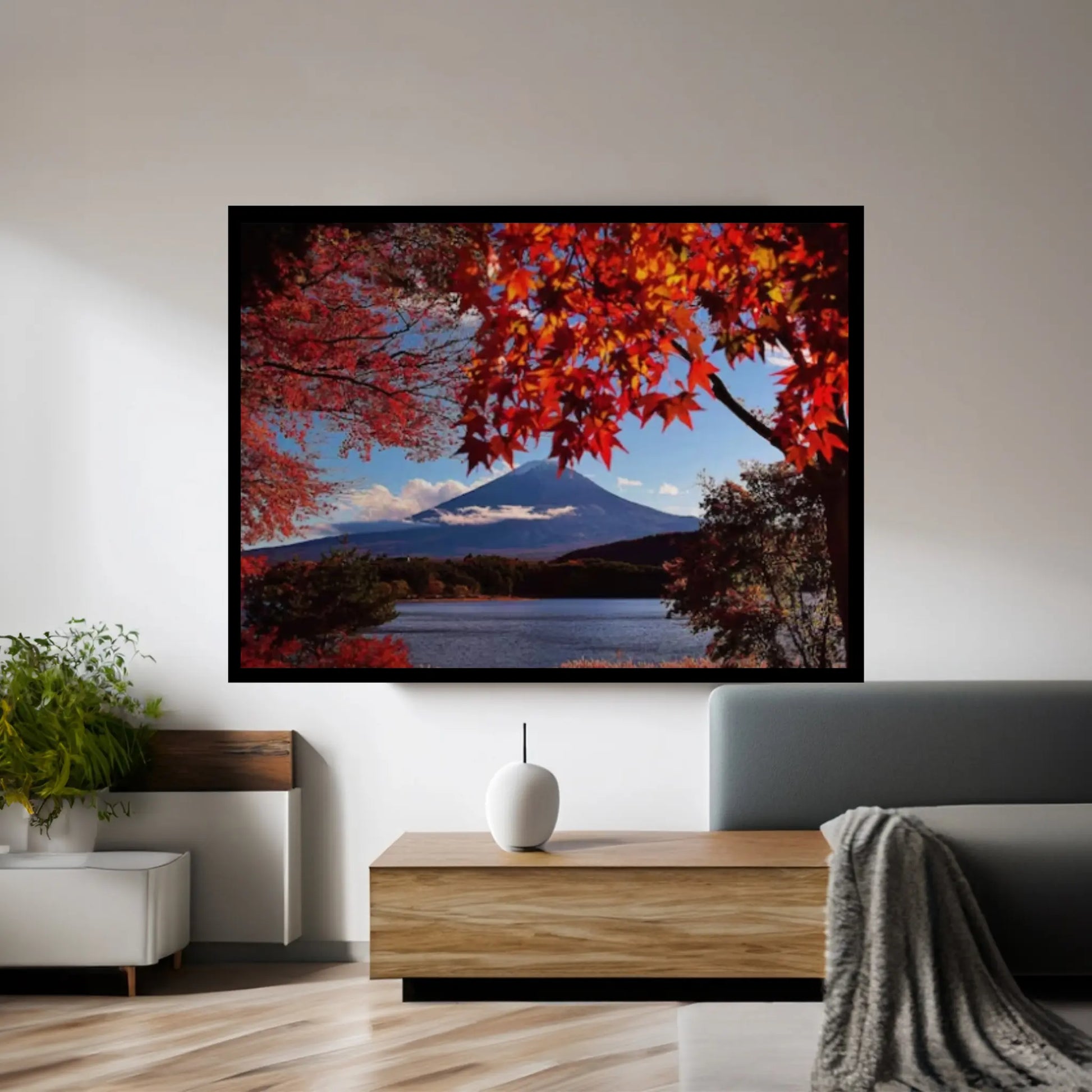 Fuji Kawaguchiko Autumn Leaves Canvas Wall Art Printing Wall Art print Canvas Wall Art Poster - Y Canvas