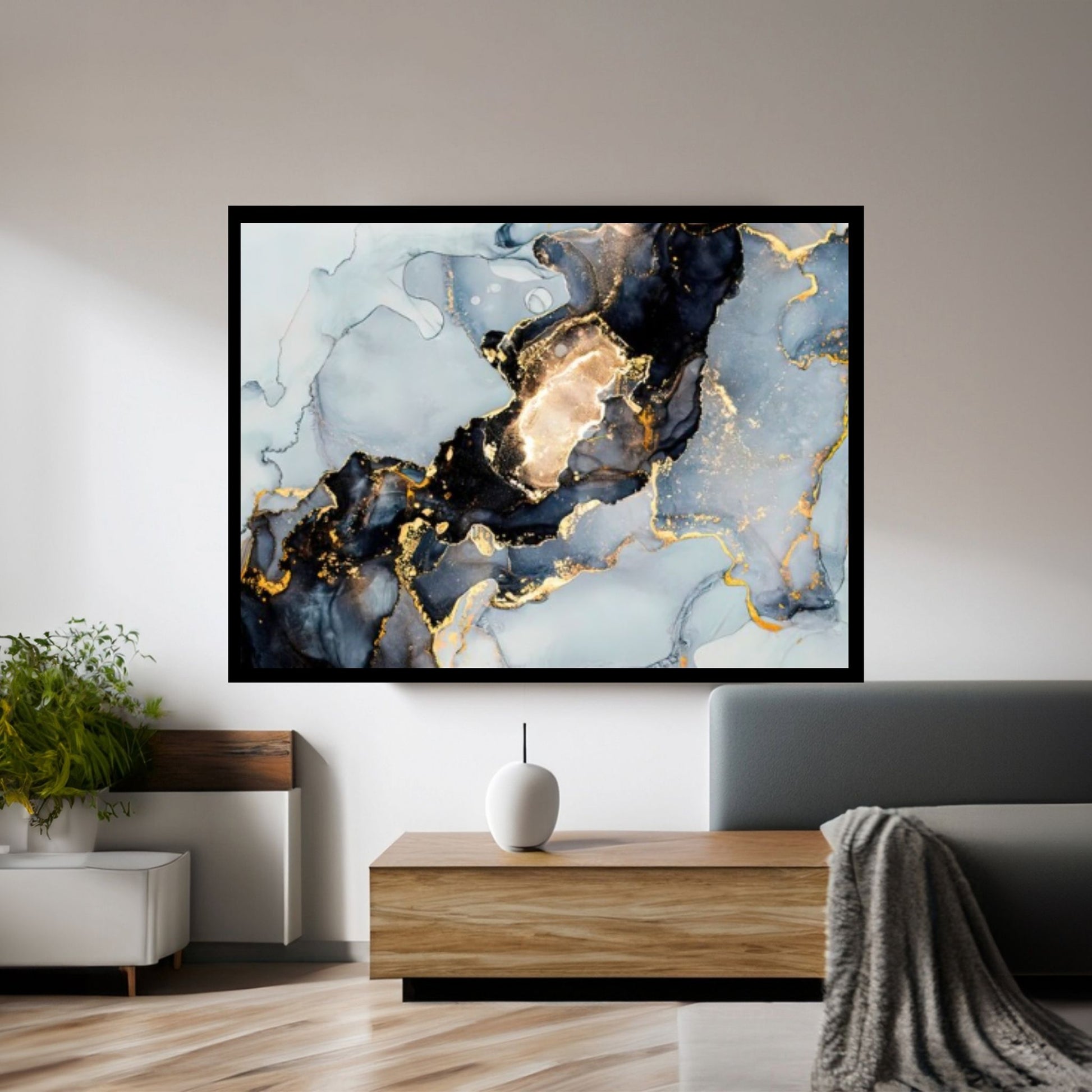 Large Gold Marble Canvas Wall Art, Marble Wall Decor - Y Canvas