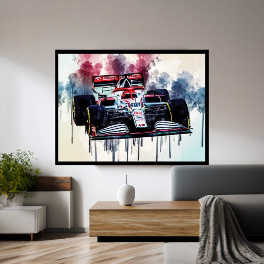 Robert Kubica Alfa Romeo Racing C41 On Track Raceway Formula 1 2021 F1 Cars Sportscars Canvas Wall Art - Y Canvas