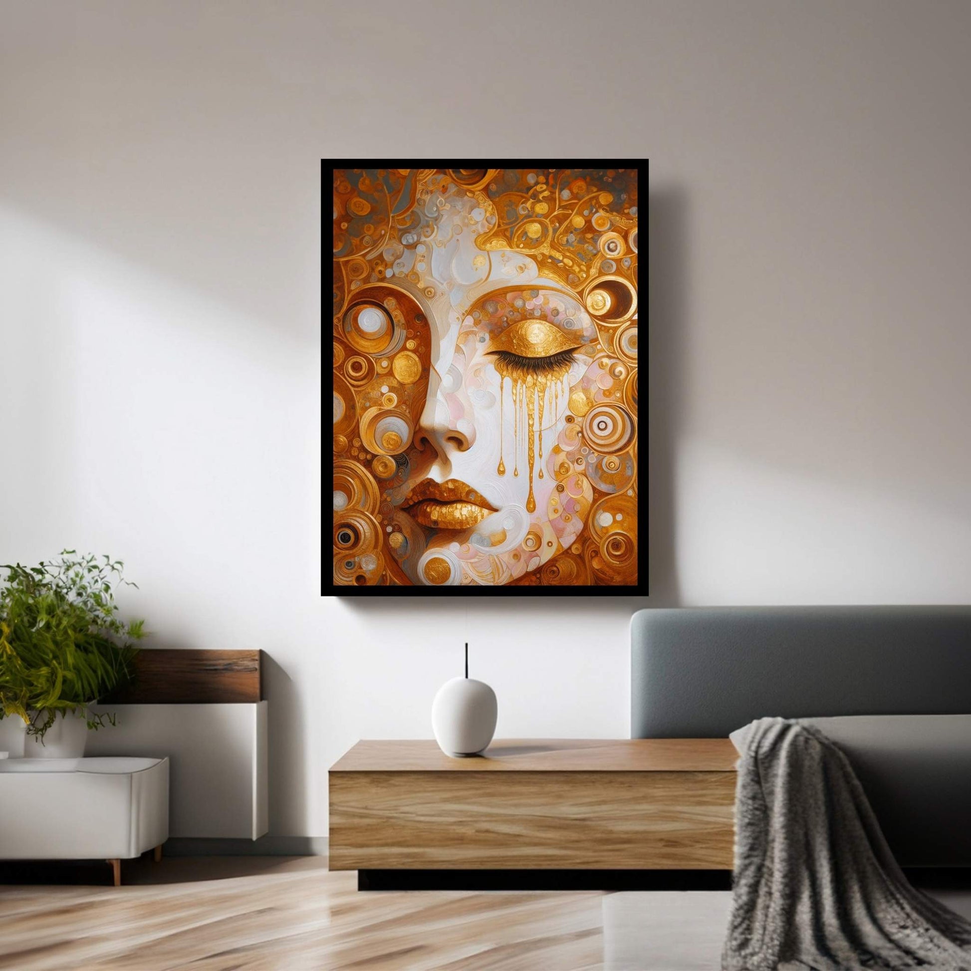 The Golden Tears Gustav Klimt Modern Abstract Reproduction Canvas Wall Art - Y Canvas