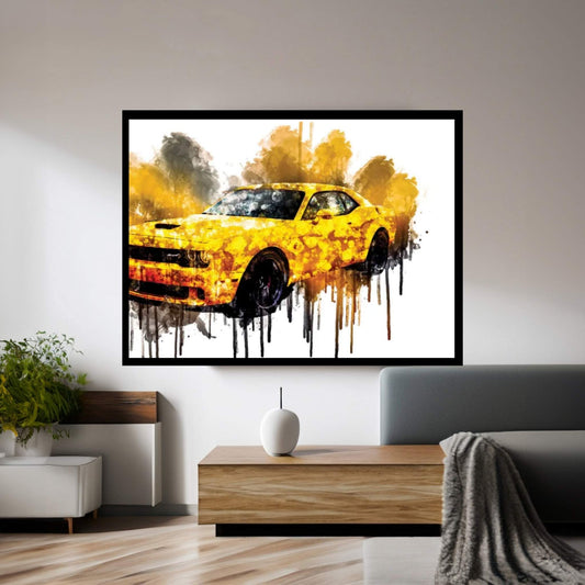 Car 2018 Dodge Challenger SRT Hellcat Widebody Canvas Wall Art - Y Canvas