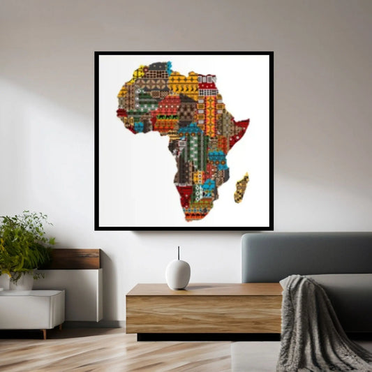 African Africa Map Canvas Wall Art in Pattern Style Art Canvas Poster/Printed Picture Wall Art Decoration / Vintage Map,Africa Map - Y Canvas