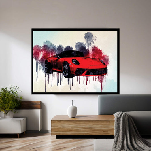 Porsche 911 Speedster Ii Concept 2018 Red Sports Tuning Front View Exterior German Sports Cars Canvas Wall Art - Y Canvas