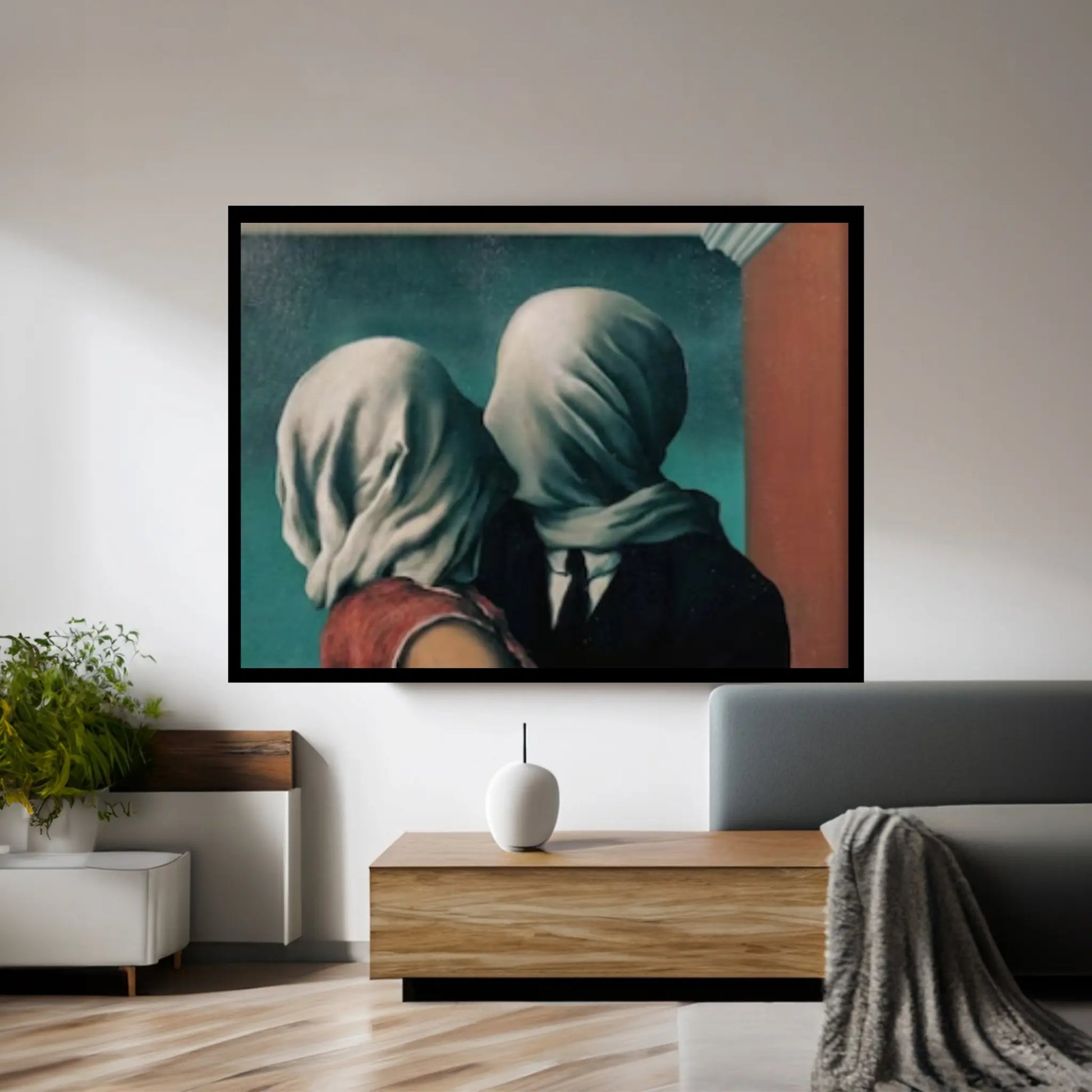 Rene Magritte Canvas Wall Art Poster, The Lovers Canvas, Rene Magritte the lovers Canvas, Rene Magritte Wall Art - Y Canvas