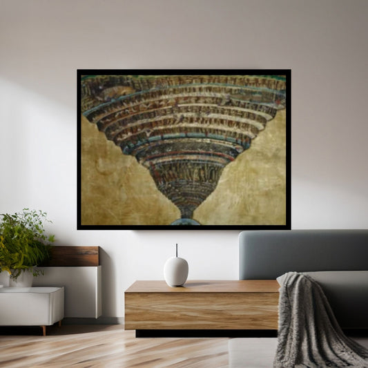 Sandro Botticelli : The Map of Hell - Dante, The Divine Comedy (1485) Canvas Wall Art Print Poster - Y Canvas