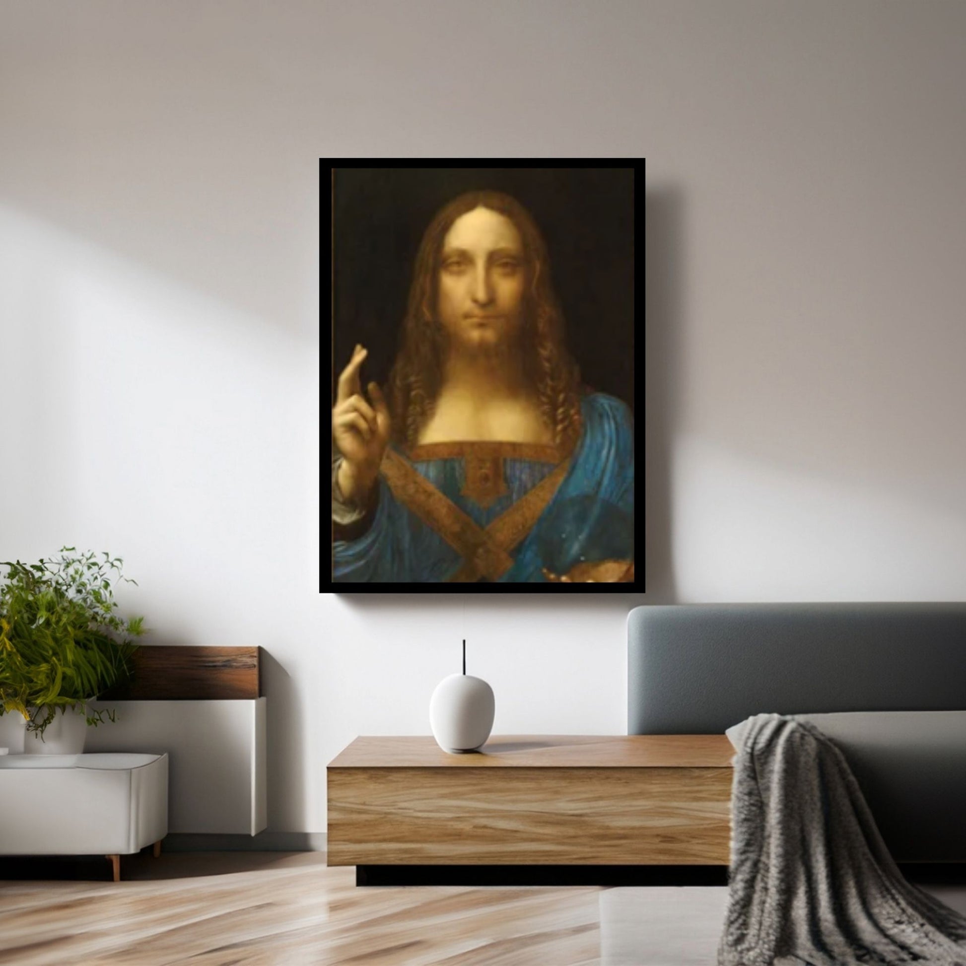 Leonardo da Vinci, Salvator Canvas Wall Art Mundi (1500),Salvator Mundi print, Leonardo da Vinci poster - Y Canvas