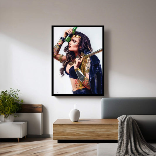 Wonder Woman Beer Canvas Wall Art - Y Canvas