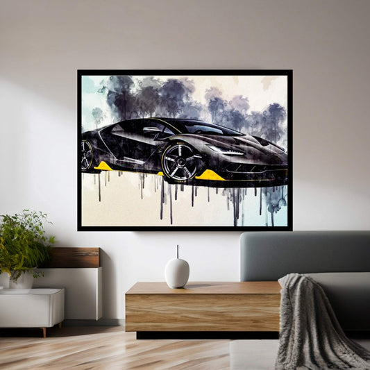 Carbon Hypercar Lamborghini Lamborghini Centenary 2017 Supercars Canvas Wall Art - Y Canvas