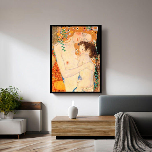 Mother And Child Art Canvas Poster By Gustav Klimt Art, Gustav Klimt Canvas - Y Canvas