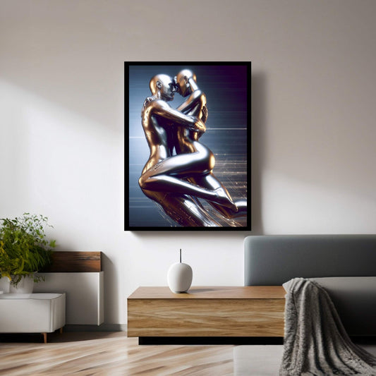 Metalic Love Couple Canvas Wall Art - Y Canvas