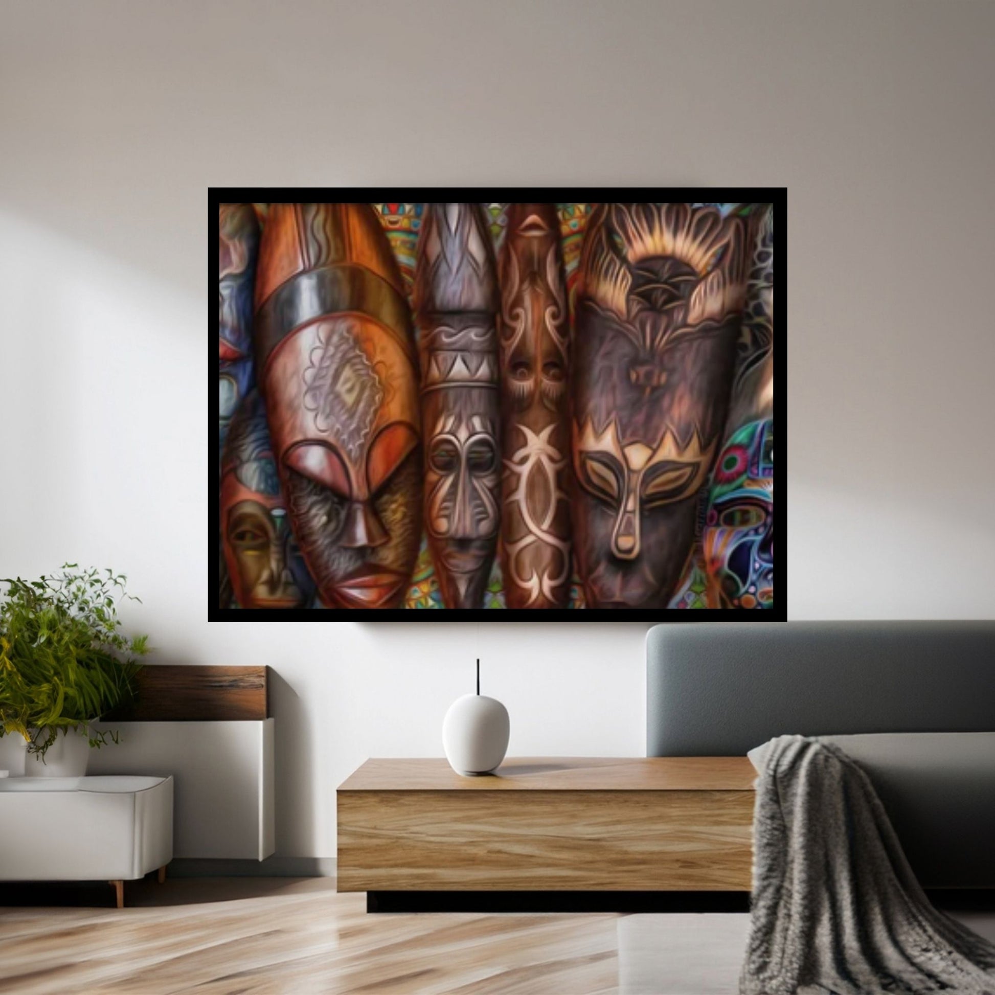 African Women Canvas Wall Art, African Afro Art Canvas, Black Woman Canvas, African Canvas - Y Canvas