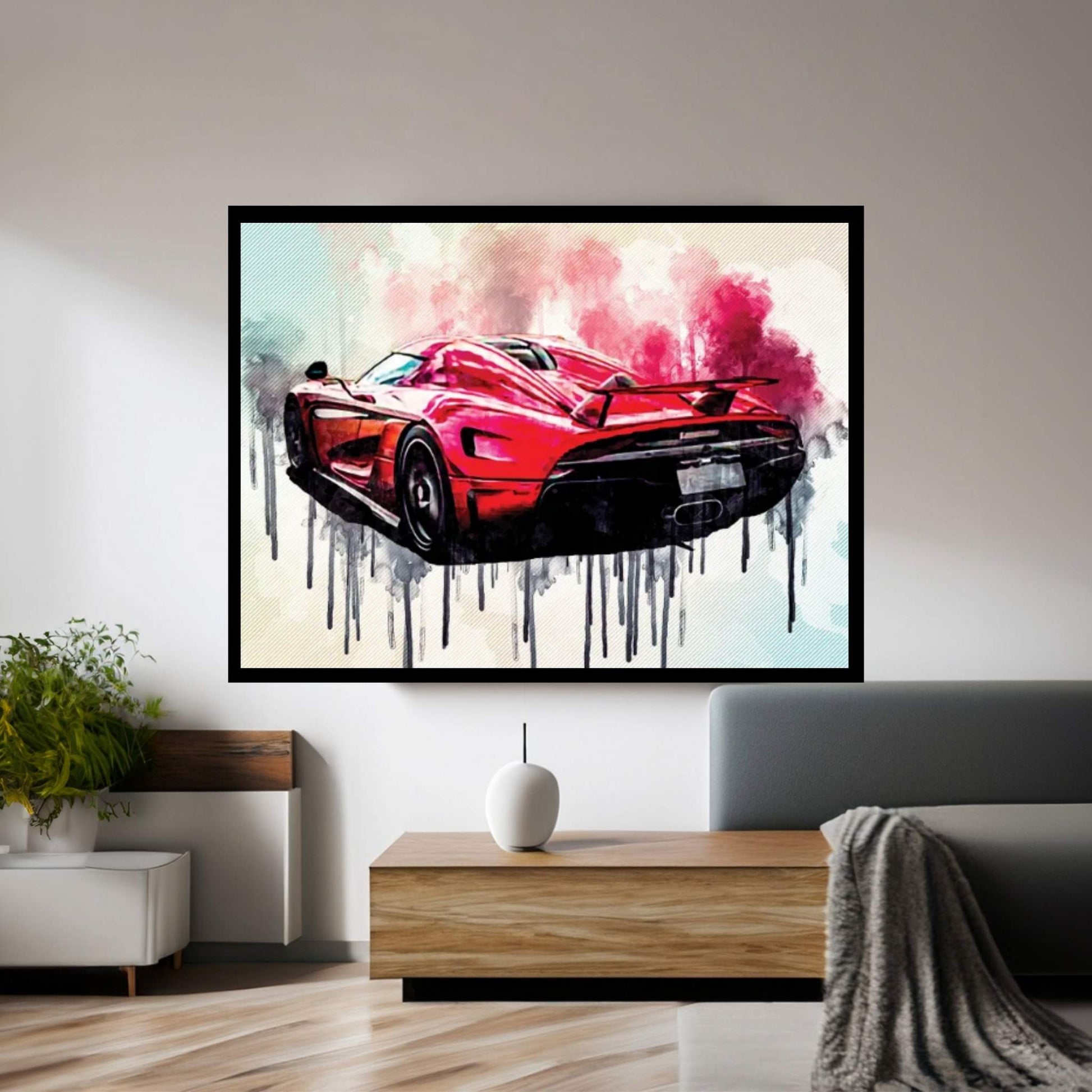 Koenigsegg Regera 2017 Hypercar Rear View Supercar Canvas Wall Art - Y Canvas