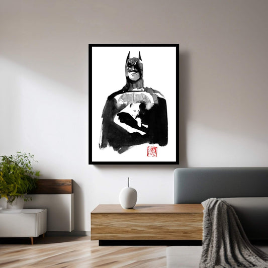 Batman With His Cat Canvas Wall Art - Y Canvas