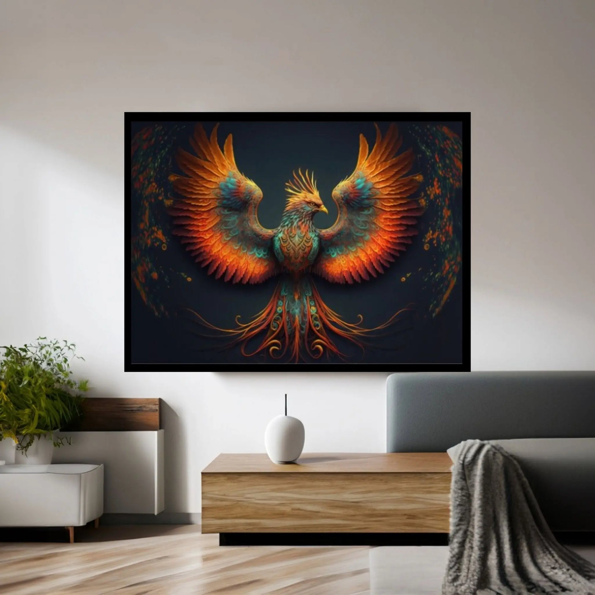 War Bird Mythological Red Bird Legendary Bird Canvas Wall Art - Y Canvas