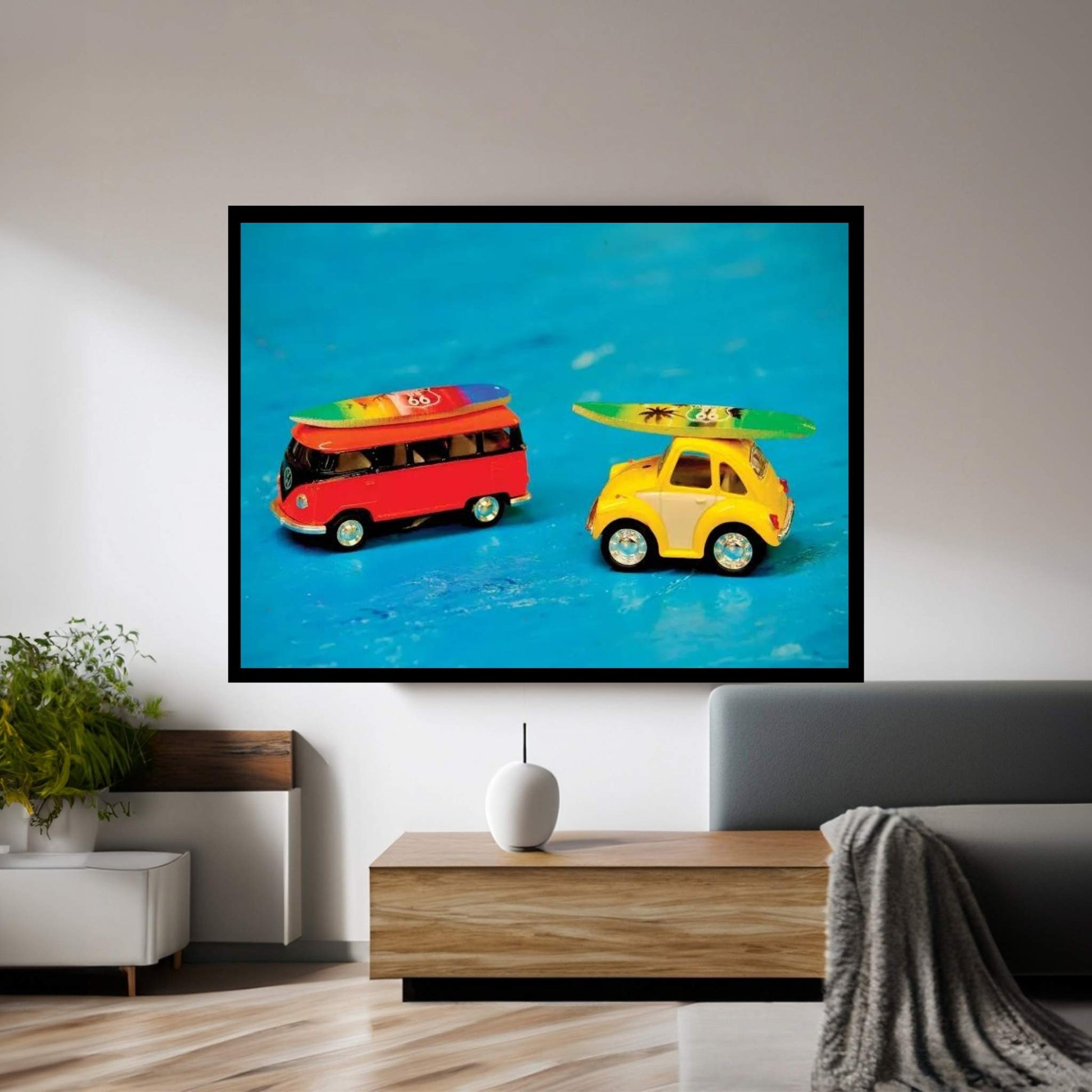 Cruising Mini Surfboards Canvas Wall Art - Y Canvas