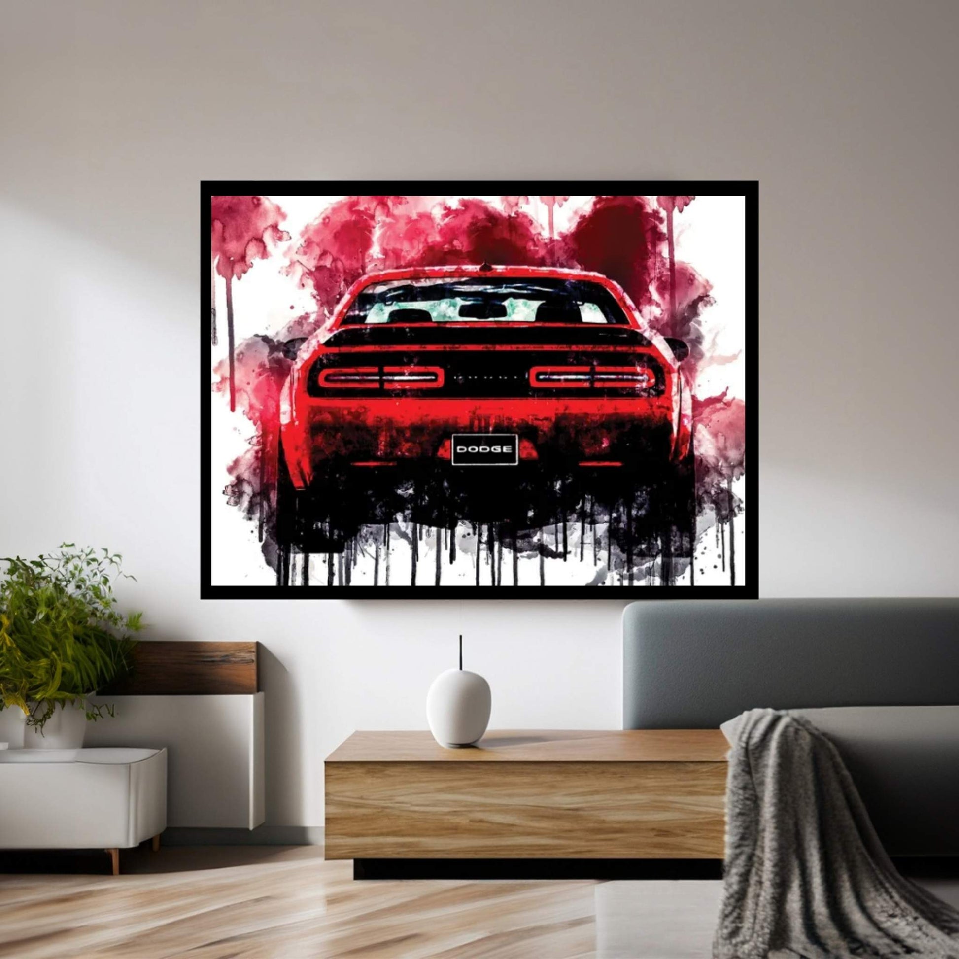 2018 Dodge Challenger SRT Demon Vehicle CDLXIV Canvas Wall Art - Y Canvas